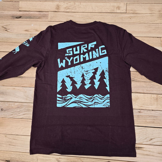 Surf Wyoming® Surfer Vibe long sleeve tee Red Brown