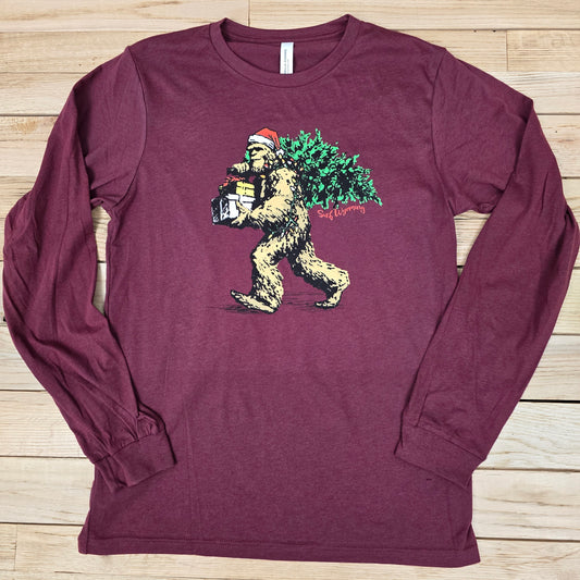 Men's Surf Wyoming® Holiday Hauler-Long Sleeve-Heather Cardinal