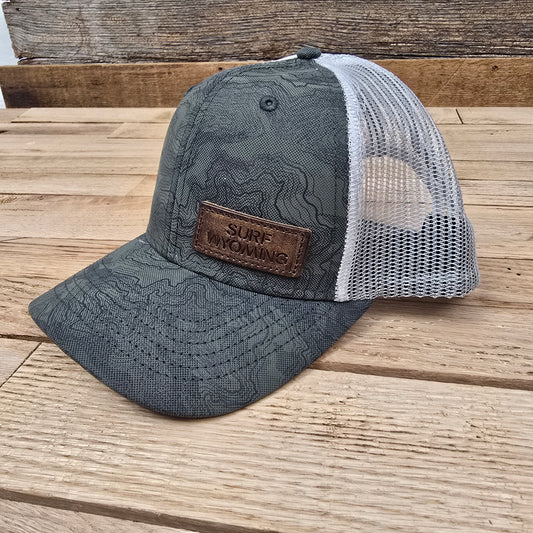 Surf Wyoming® Leather Patch Territory Trucker Cap-Forest