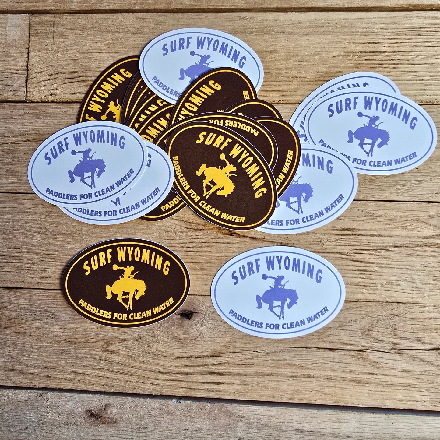Surf Wyoming®Bison paddlers sticker 2 colorways