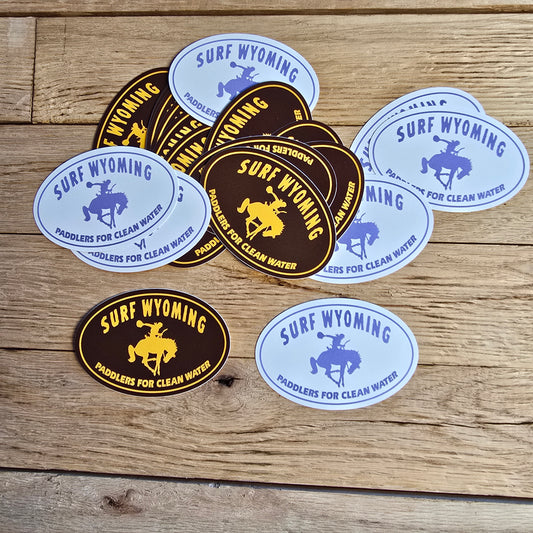 Surf Wyoming®Bison paddlers sticker 2 colorways