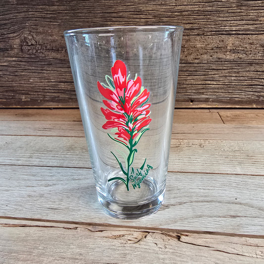 Surf Wyoming® Indian Paintbrush multi color pint glass