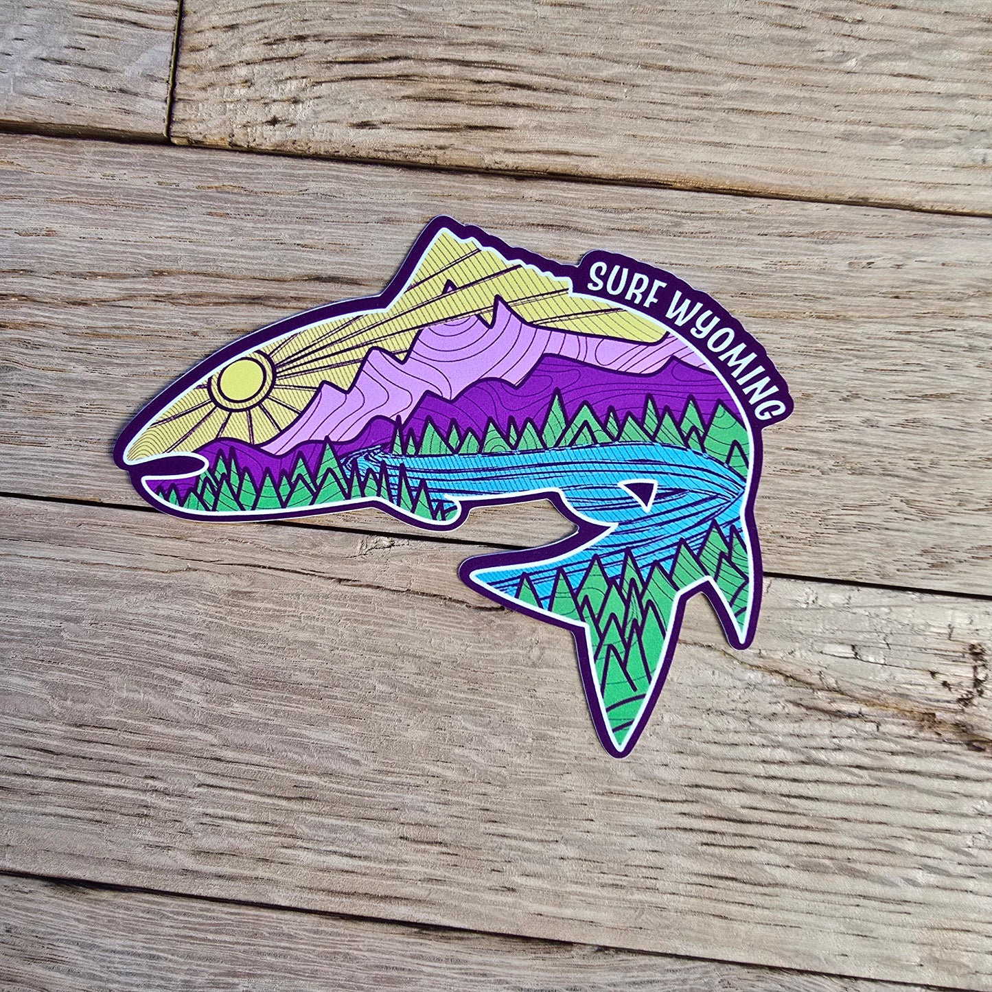 Surf Wyoming®Surf the fish valley sticker