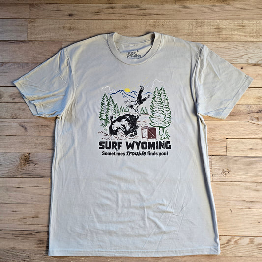 Unisex Surf Wyoming®Bison Trouble- Heather Bone