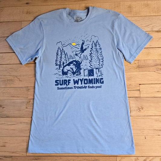 Unisex Surf Wyoming®Bison Trouble- Lt Blue