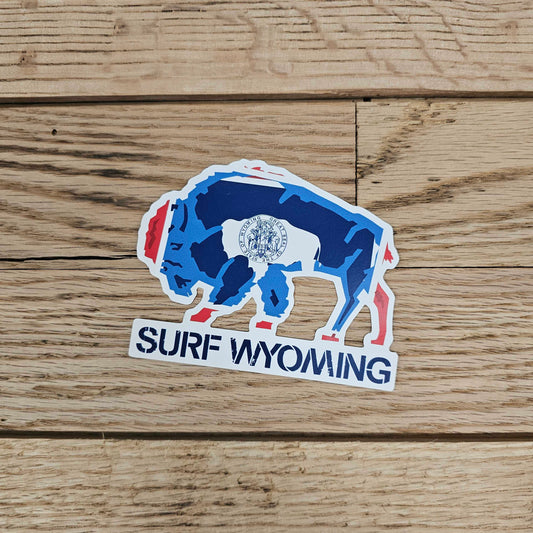 Surf Wyoming® wyo flag bison 2.0 sticker