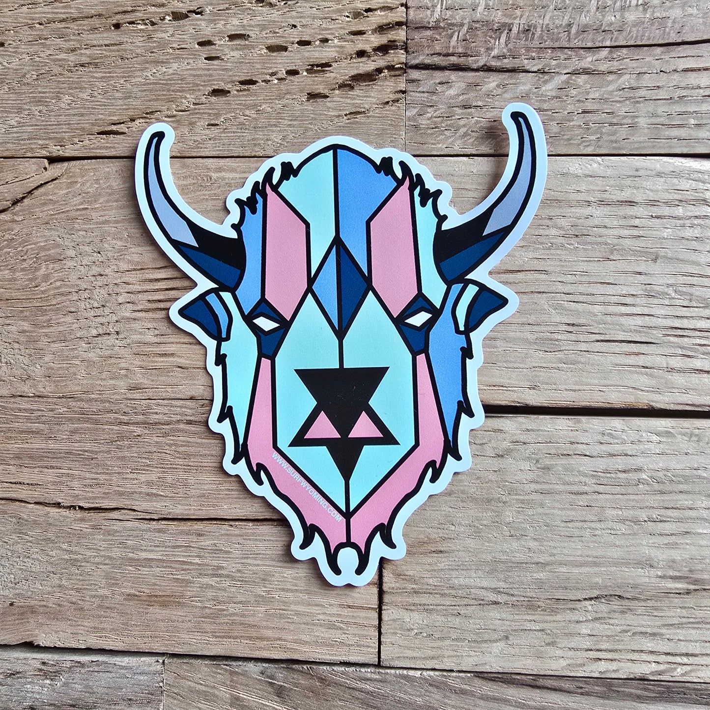 Surf Wyoming® DIGI BISON Sticker - Salmon