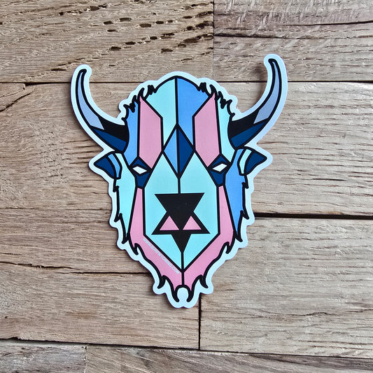 Surf Wyoming® DIGI BISON Sticker - Salmon