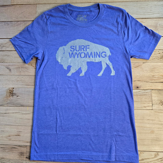 Women's Surf Wyoming® Bison original-Lapis Tee-Grey metallic