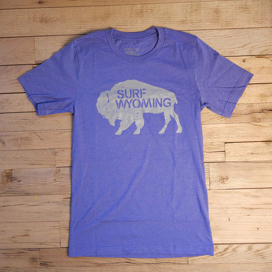 Women's Surf Wyoming® Bison original-Lapis Tee-Grey metallic