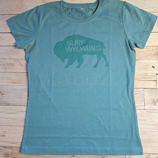 Women's Surf Wyoming® Original Bison Ladies tee-basil