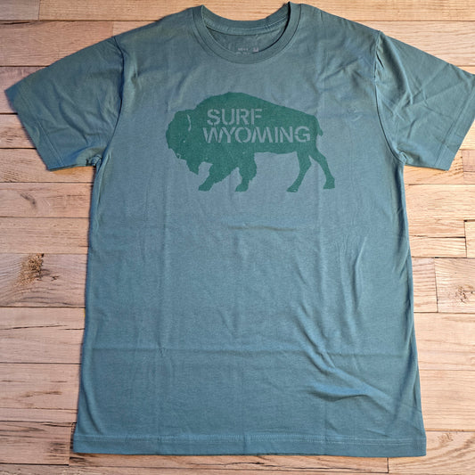 Unisex Surf Wyoming®Original Bison-Basil Tee