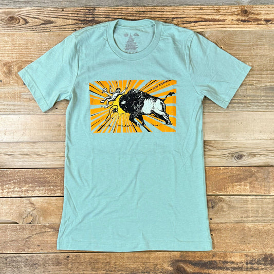Unisex Surf Wyoming® Petting Zoo 2.0 Tee - Heather Dusty Blue