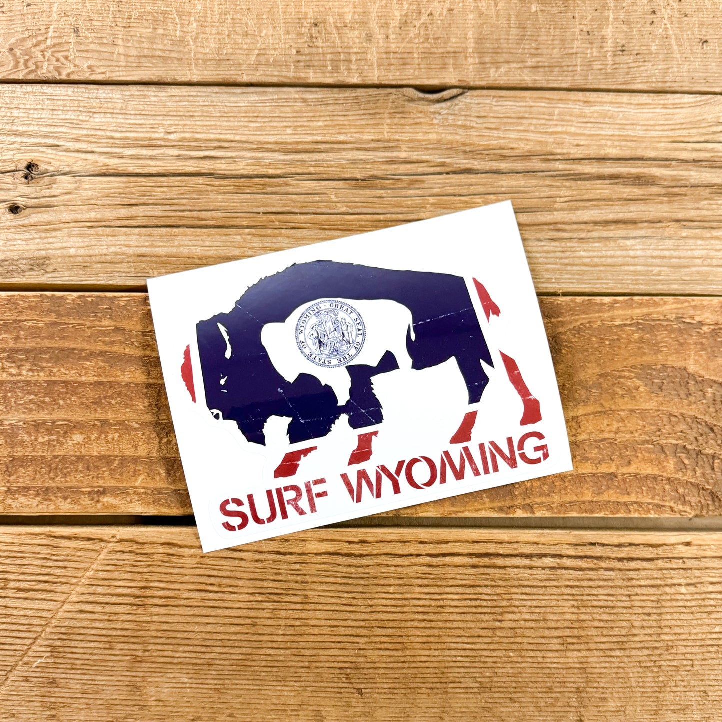Surf Wyoming® Flag Bison Sticker