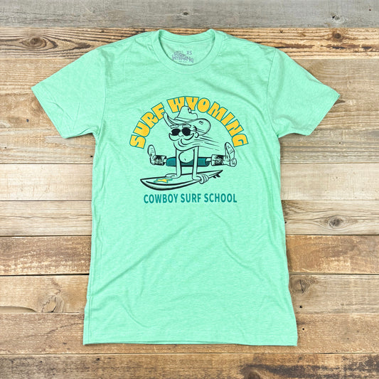 Surf Wyoming® Cowboy Surf School Tee - Green Apple