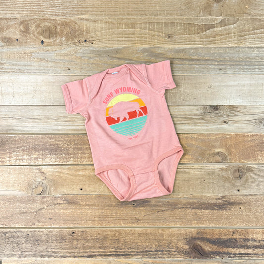 Infant Surf Wyoming® Bison Daybreak Onesie - Peach