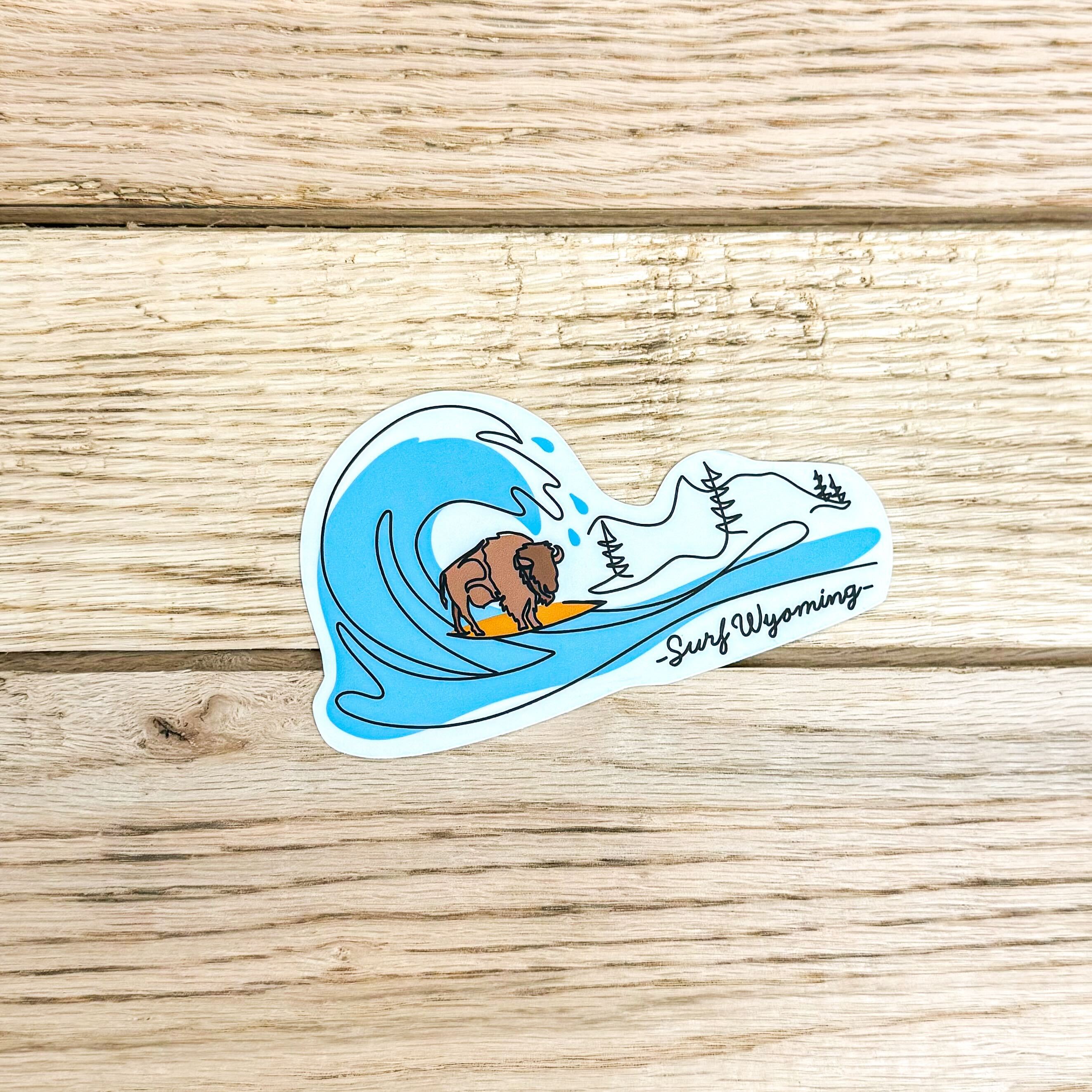 Large Surf Sticker Surf Wyoming® Big Wave Sticker