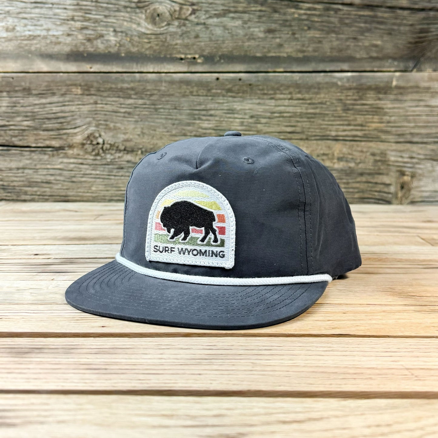 Gradient Summer Bison Patch Gramps Hat - Charcoal