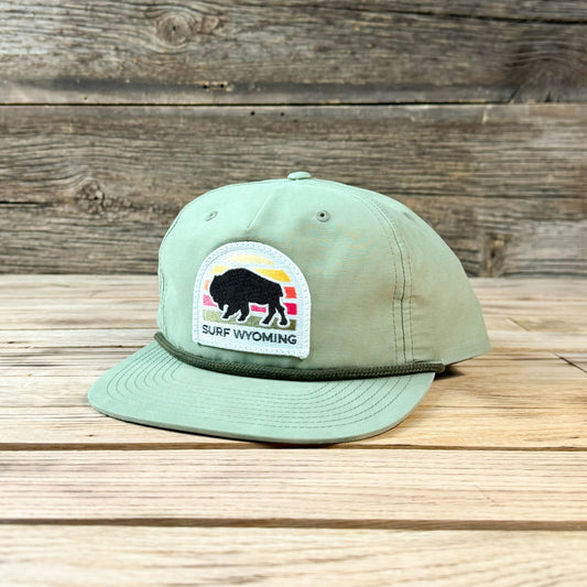 Gradient Summer Bison Patch Gramps Hat - Sage