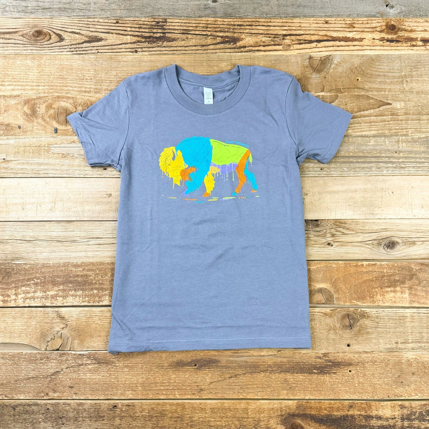 Youth Surf Wyoming® Bison Drip Tee - Storm