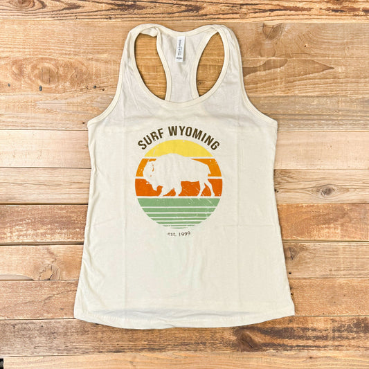 Women's Surf Wyoming® Bison Daybreak Racerback Tank - Natural