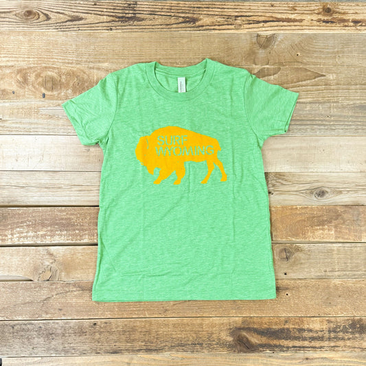 Youth Surf Wyoming® Orange Bison Logo - Green Grass
