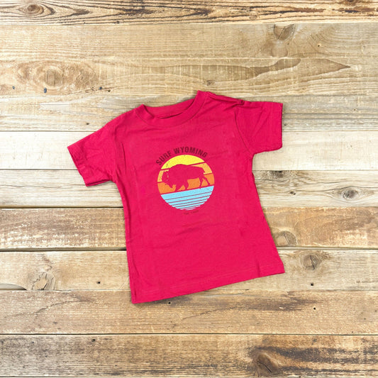 Toddler Surf Wyoming® Bison Daybreak Tee - Red