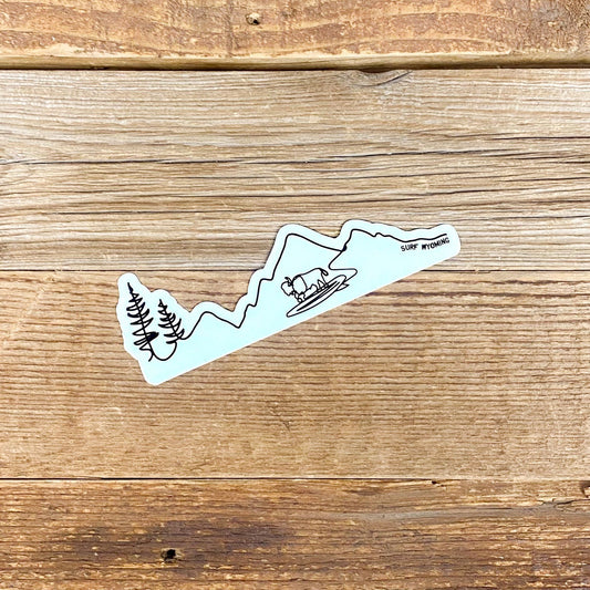 Surf Wyoming® AKAH! Sticker - White