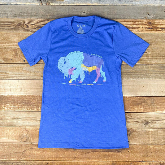 Unisex Surf Wyoming® Bison Drip Tee - Heather Royal