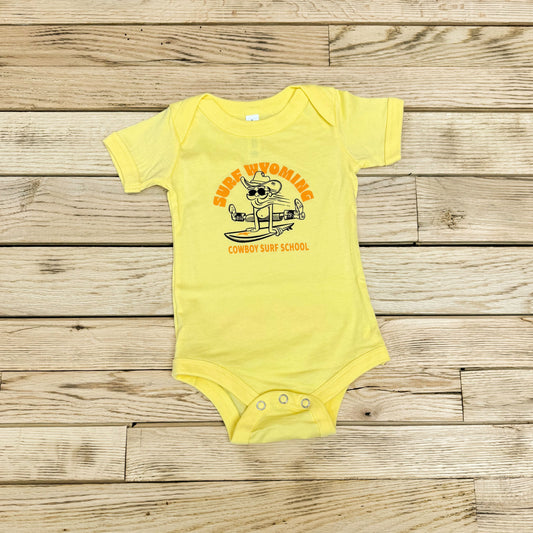 Infant Surf Wyoming® Cowboy Surf School Onesie - Yellow