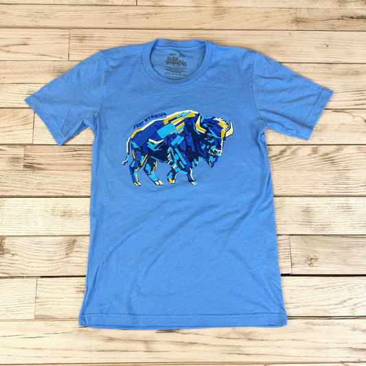 Men's Surf Wyoming® Bruno Bison Tee - Carolina Blue