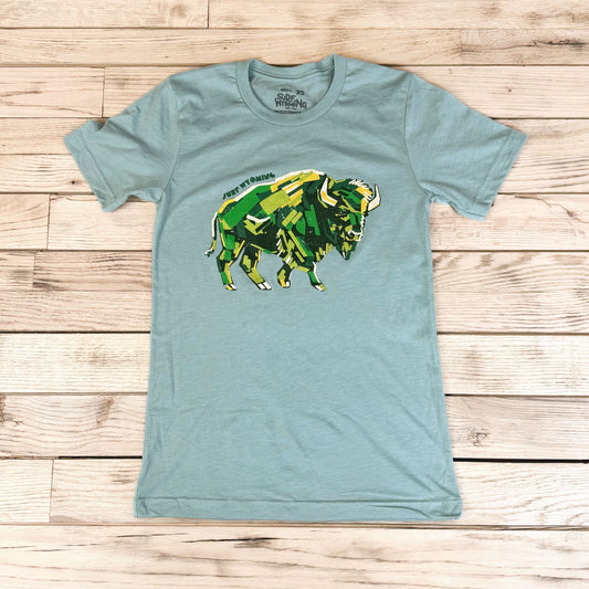 Men's Surf Wyoming® Bruno Bison Tee - Heather Dusty Blue