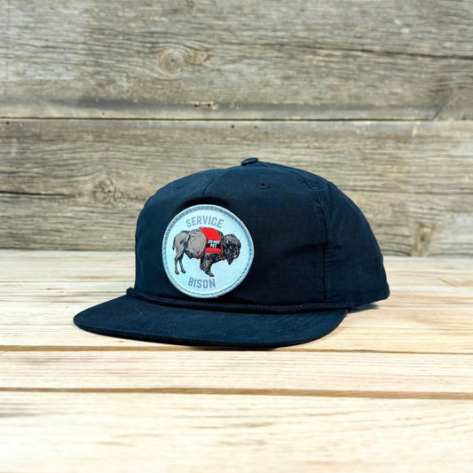 Service Bison Patch Gramps Hat - Black/Black