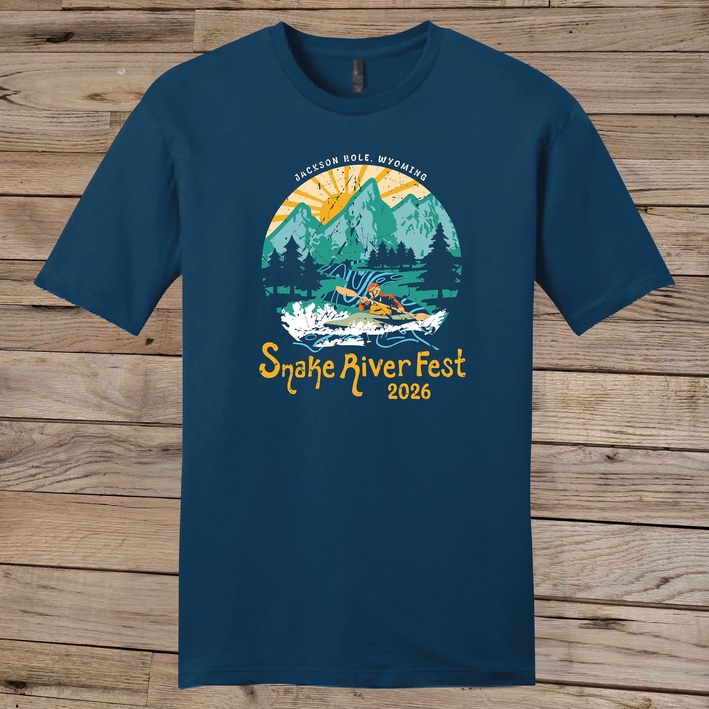 Unisex Surf Wyoming®Snake River Fest Tee-unisex-neptune blue
