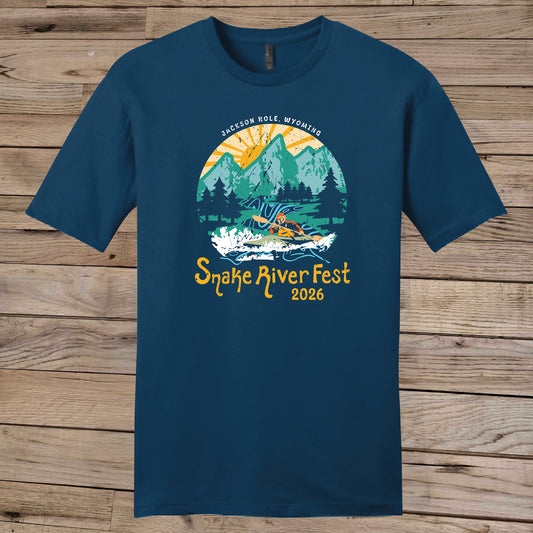 Unisex Surf Wyoming®Snake River Fest Tee-unisex-neptune blue