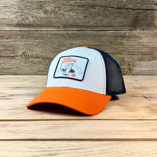 Surf Wyoming® Bison OG Trucker - White/Orange/Navy