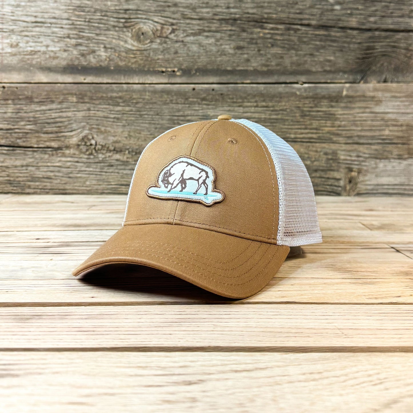 Surf Wyoming® Glassy Bison Trucker - Latte/Stone