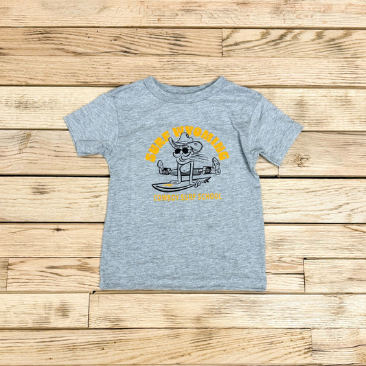 Toddler Surf Wyoming® Cowboy Surf School Tee - Athletic Grey