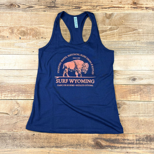 Women's Surf Wyoming® Riffle Bison Racerback Tank - Navy