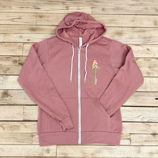 Women's Surf Wyoming® Indian Paintbrush Zip Hoodie - Mauve