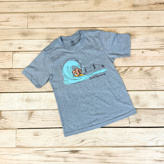 Youth Surf Wyoming® Big Wave Tee - Dark Heather Grey