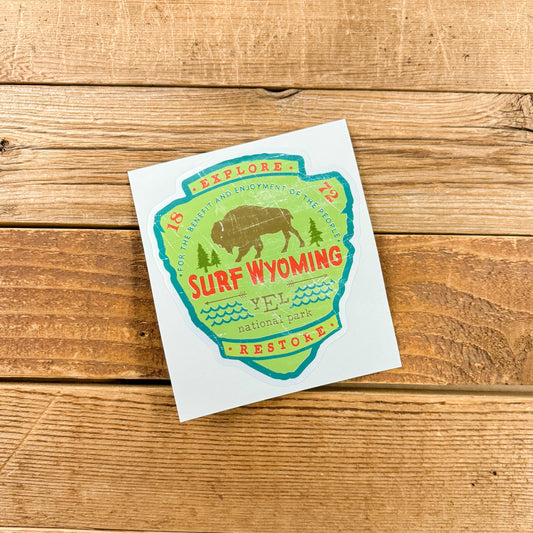 Surf Wyoming® YEL National Park Badge Sticker