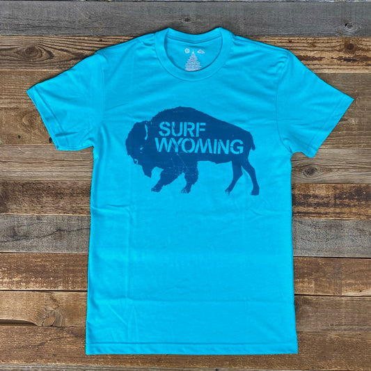 Men's Surf Wyoming® Bison Tee - Tahiti Blue