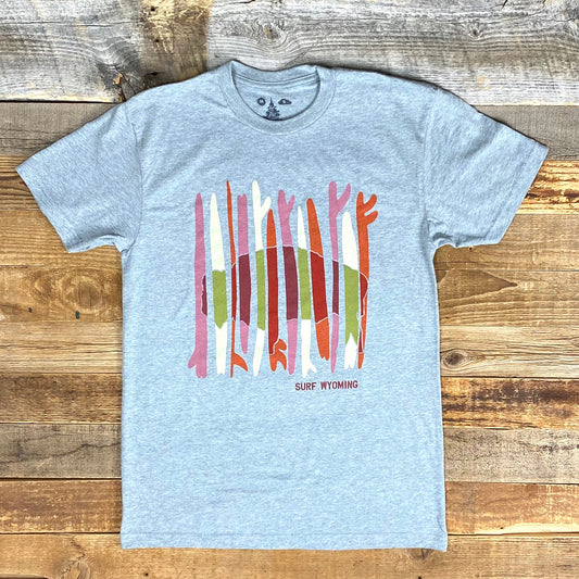 Men's Surf Wyoming® Bison Vert Quiver Tee - Heather Grey