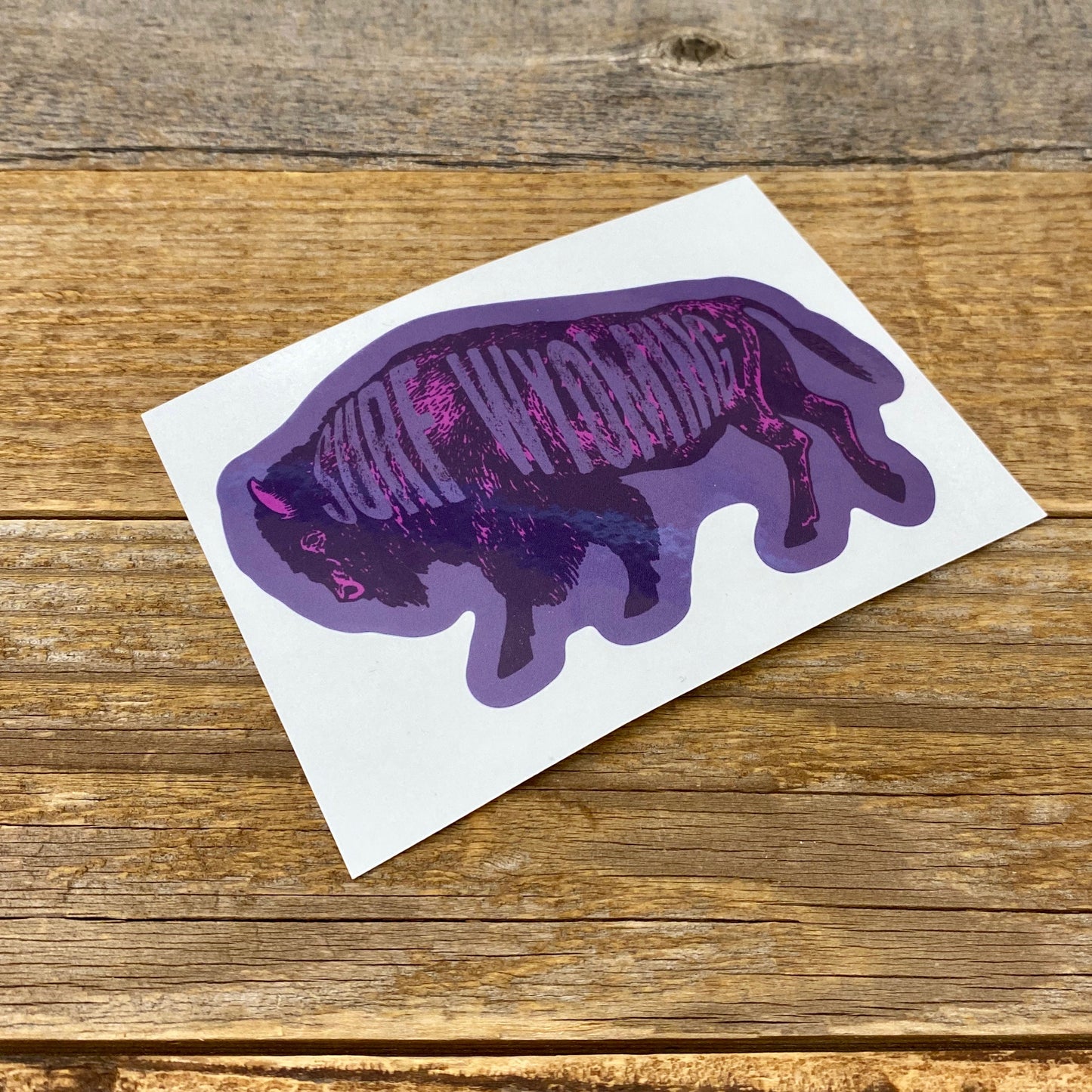 Surf Wyoming-Surf Wyoming Intermix Bison Sticker - Purple/Pink-