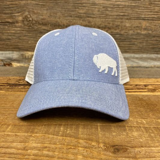 Surf Wyoming® First Park Bison Trucker - Light Blue Chambray