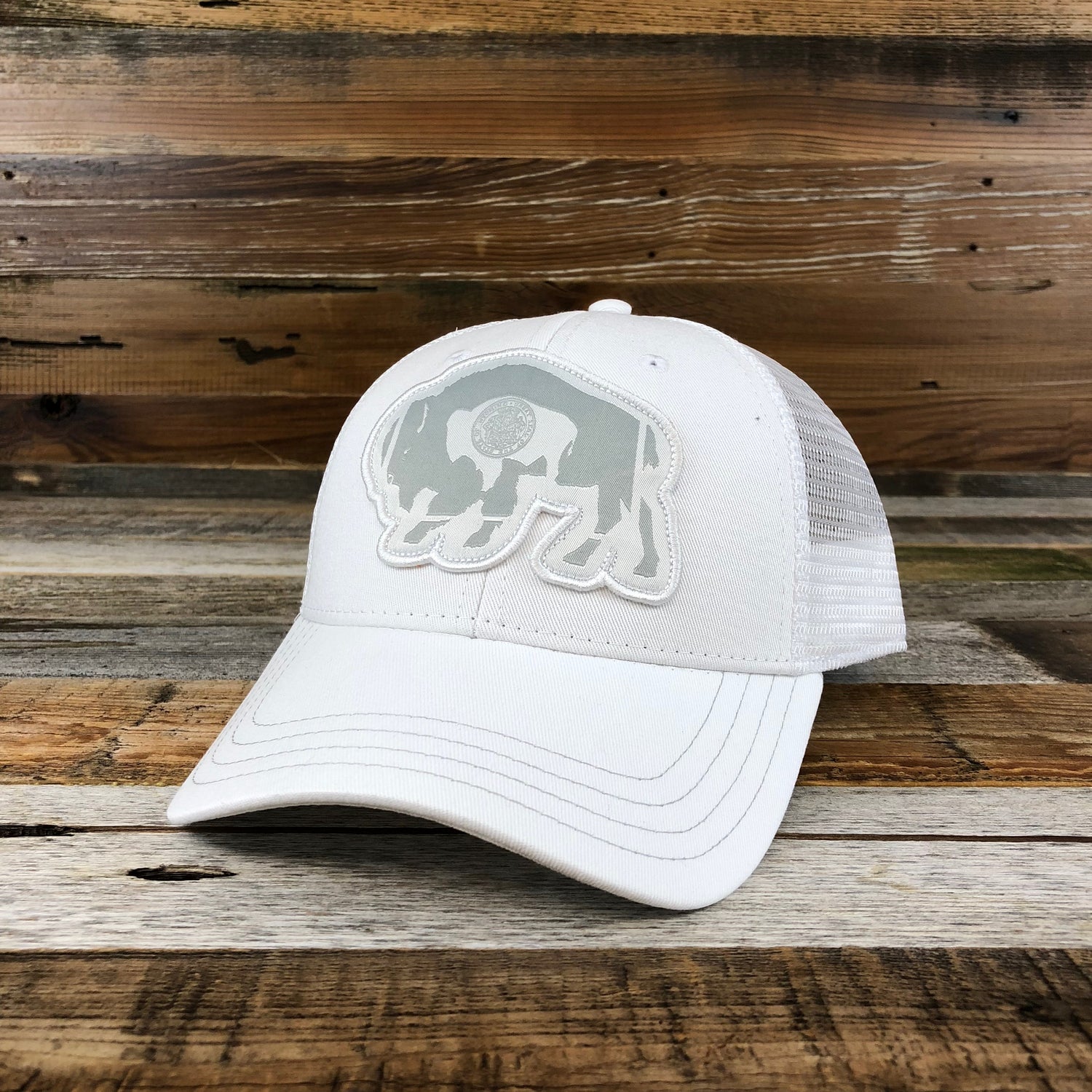 Surf Wyoming-Surf Wyoming® Flag Bison Trucker - THE WHITEOUT-
