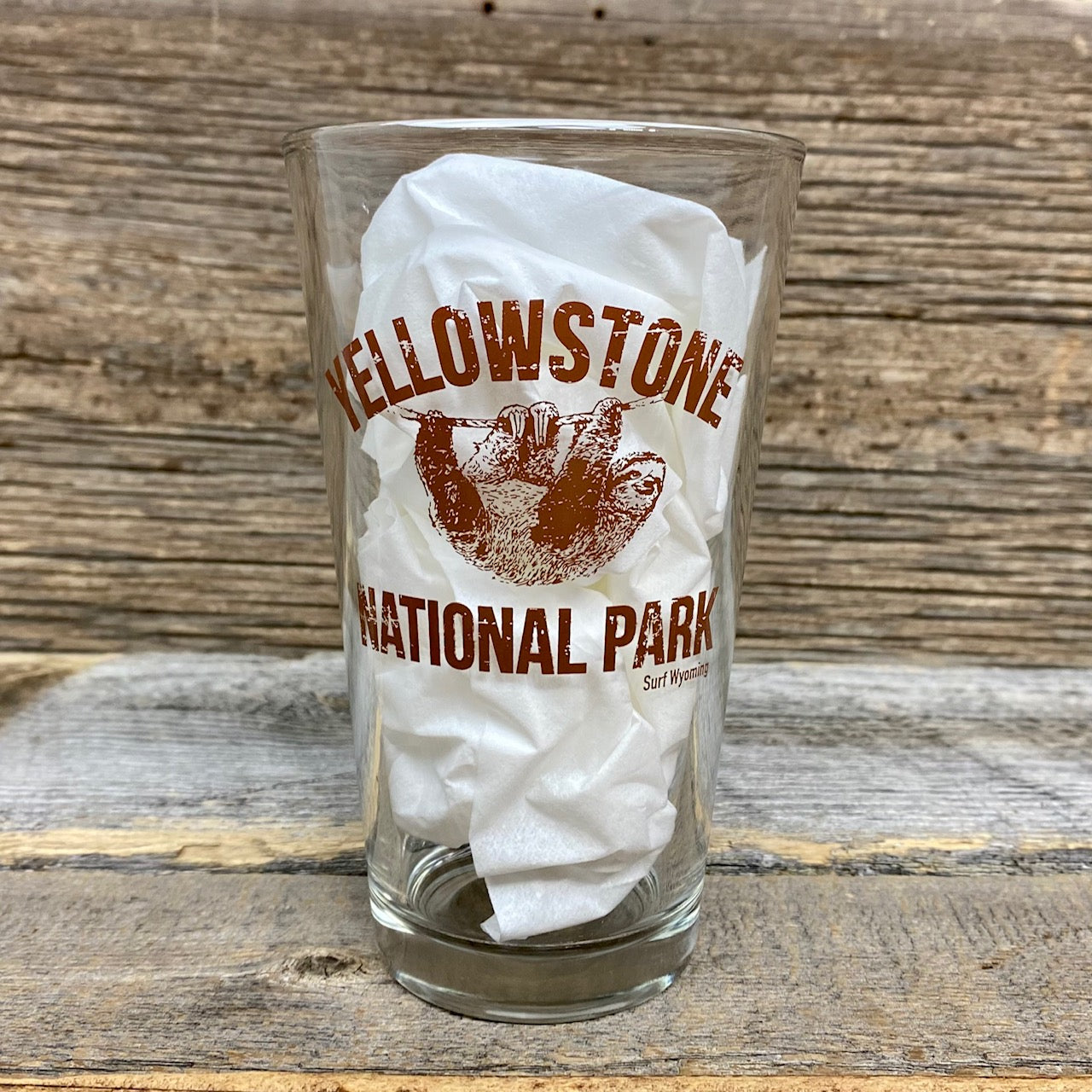 Surf Wyoming® Yellowstone Sloth Pint Glass