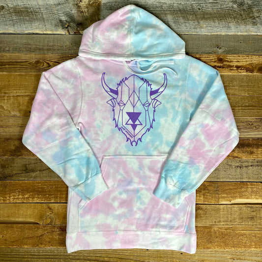 Women's Surf Wyoming® Peace Out Digi-Bison Hoodie - Cotton Candy
