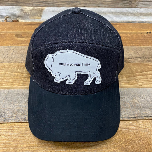 Surf Wyoming-Tradesman Bison Cap - Black Denim/Suede-